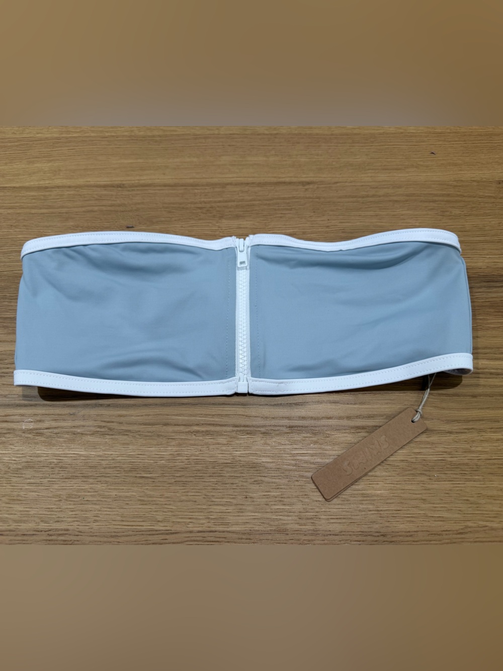 BNWT Skims sporty zipper swim bandeau bikini top